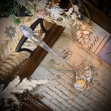 1905年 Tiffany & Co.文藝復興系列 純銀花之女神與小天使湯勺