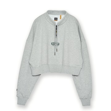 5th STREET｜山形｜女裝｜立領短版長袖T恤｜銀灰色