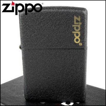 【ZIPPO】美系~Black Crackle黑裂紋LOGO字樣打火機
