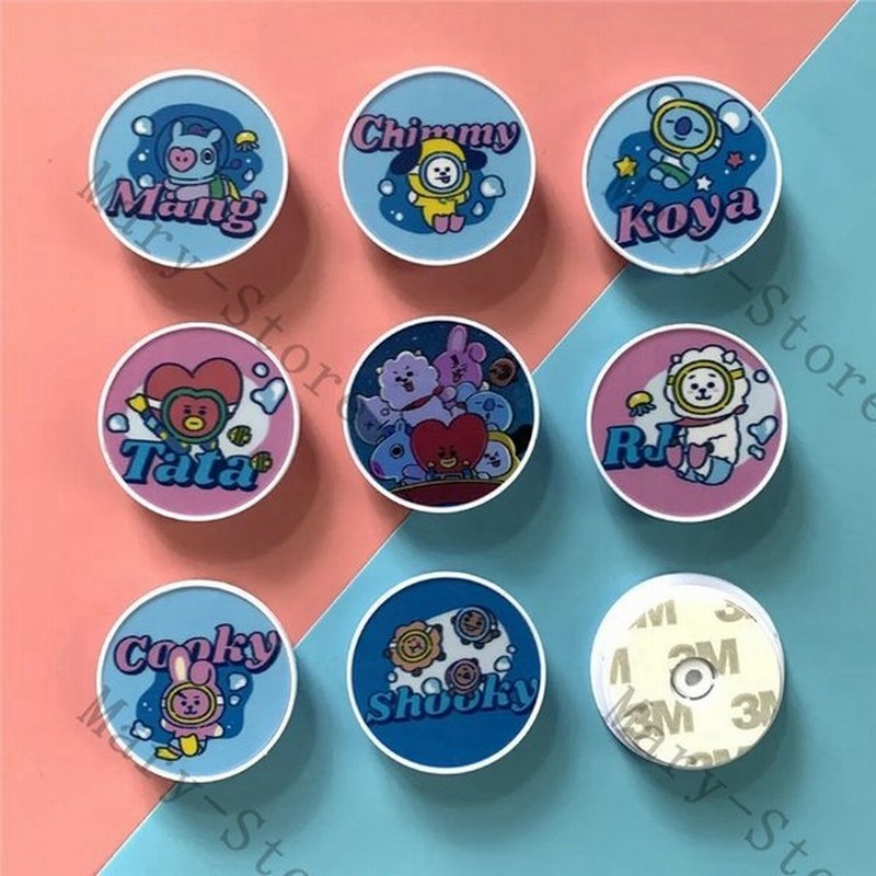 2枚目50 Off Bts防弾少年団 Bt21 スマホグリップ スマホリング スマホスタンド おしゃれ かわいい スマホホルダー 携帯 落下防止 スタンド機能 イヤホン収納 通販 Lineポイント最大get Lineショッピング