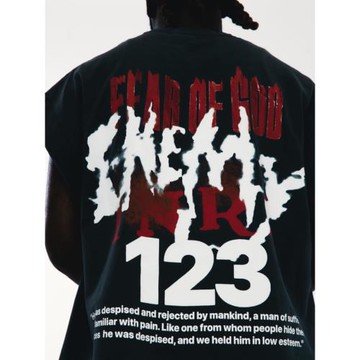 FOG COKR RRR123聯名美式潮牌重磅健身籃球運動寬松背心T恤男夏