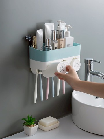 牙刷置物架杯漱口杯網紅衛生間免打孔壁掛式吸壁牙具牙缸套裝