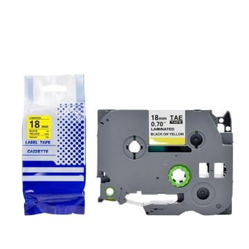Tactink相容 兄弟BROTHER 護貝標籤帶/TZE-641/18mm*8M/黃底黑字