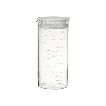 HARIO SLOWRA_日本耐熱玻璃水果醃漬罐-濾網白蓋-700ml-日本製