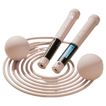 MICHAEL FITNESS 麥克健身 兩用跳繩 - 白桃粉 膠球+長繩  1組