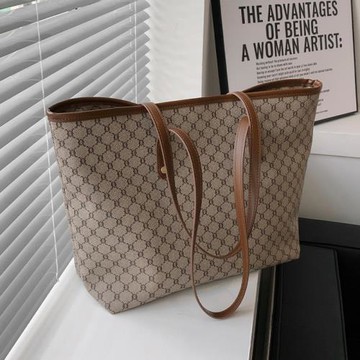 復古上課大容量包包女春夏2025新款潮時尚小眾托特包百搭單肩大包