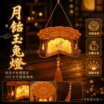 台灣出貨✨ 中秋節月餅燈籠 DIY 兒童手提發光玉兔燈 手工活動製作材料包 親子互動創意手作
