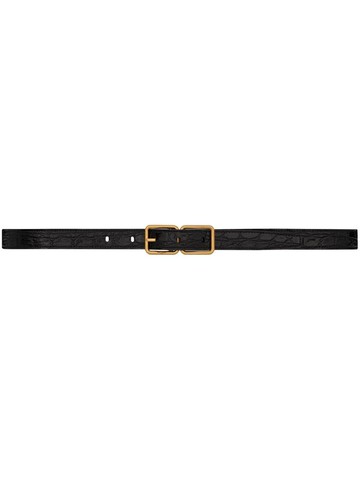 Saint Laurent - double-buckle leather belt - women - CALFSKIN - 85 - Black