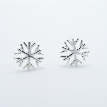 雪花C款 925銀耳環