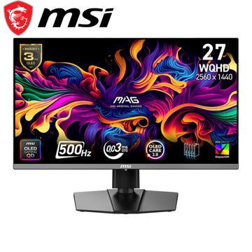 【MSI 微星】MAG  272QP QD-OLED X50 電競螢幕 (QD-OLED/2K/0.03ms/500Hz/可升降/可旋轉/無喇叭)