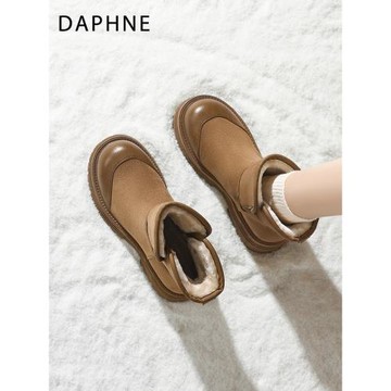 達芙妮東北雪地靴女鞋厚底2025新款冬季女款加絨加厚女士保暖棉鞋