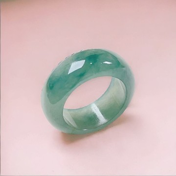 冰種飄花翡翠戒指戒圈 | 國際9圍 | 天然緬甸玉翡翠A貨 | 送禮