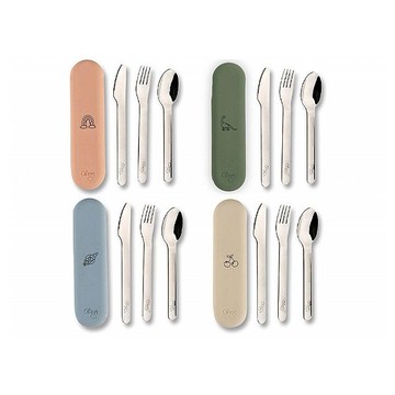 杜拜 Citron~兒童餐具三件組(含收納袋) 款式可選 湯匙+叉子+刀子