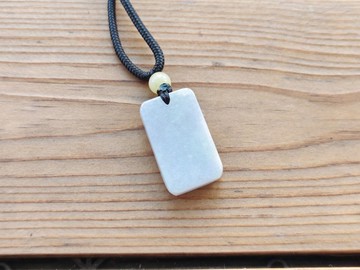 【親翠】天然翡翠 冰藍紫極簡無事牌調整式繩鏈