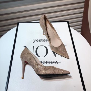 氣質名媛水鉆高跟禮服鞋伴娘鞋女2025春季新款韓版法式尖頭細跟單