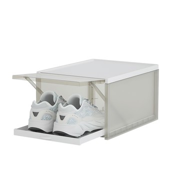 禾統 抽拉式透明鞋盒 最大43碼  透明灰  1組