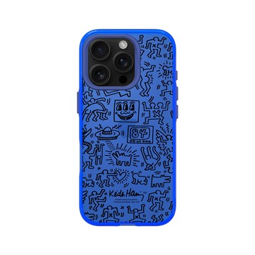 iPhone 16 Pro Clear 激光藍 - Keith Haring - Line Art