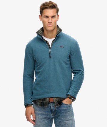 Superdry Men's Polar Fleece Half Zip Blue Size: M