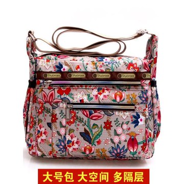 新款時尚牛津布單肩包媽媽包中年女包休閑帆布斜挎包女中老年包包