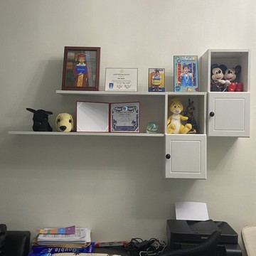 格子牆壁書架 牆上置物架客廳牆壁小書櫃書架隔板格子兒童臥室裝飾掛牆帶門櫃子『XY14627』