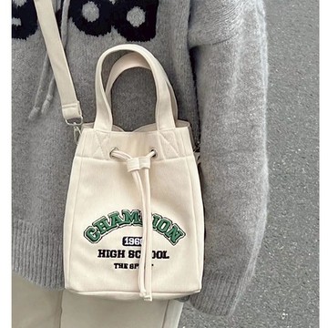 美式復古🌟水桶包 手提包 背包 包包 側背包 手提兩用包 單肩包 斜挎包 大容量側背包 燈芯絨 背包女 肩背包 百搭