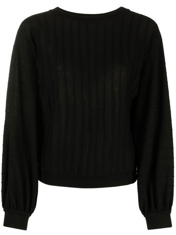 Boutique Moschino - relaxed crew-neck jumper - women - Virgin Wool - 46 - Black
