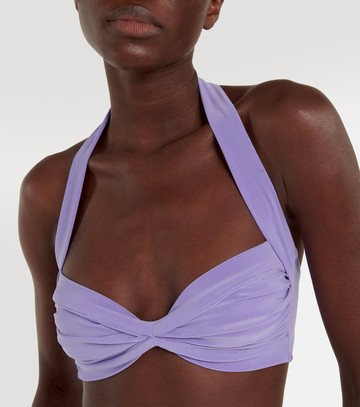 Norma Kamali Bill ruched halterneck bikini top