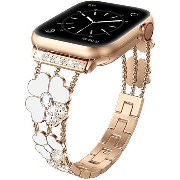 愛心四葉草鑲鑽錶帶 適用於 Apple Watch S11 10 S9 錶帶 8 7 SE 44mm 46mm 42mm