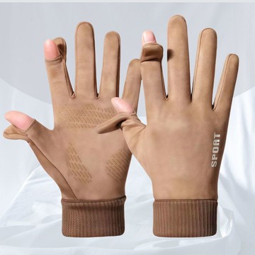 🔥冬季麂皮防風保暖✅ 手套 加絨內裡 觸屏翻蓋兩用 自行車騎行防滑 戶外通勤不凍手 露指手套 電動車機車手套