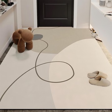 可可菲力 侘寂風防滑PVC皮革地墊  60 x 90cm  1個