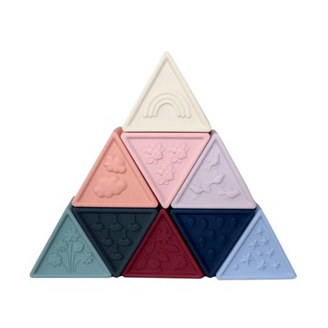 jellystone - 三角矽膠積木塔-大地色系