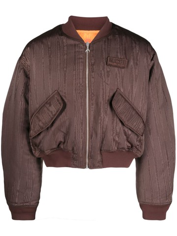 Marine Serre - Regenerated moire reversible bomber jacket - unisex - Polyester/Recycled Polyester/Viscose - L - Brown