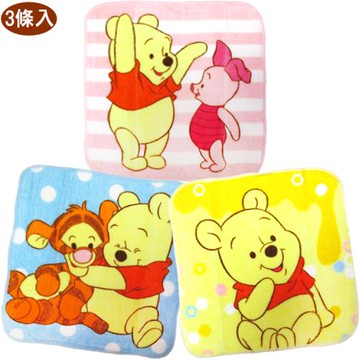 小熊維尼小豬跳跳虎小方巾手帕3條入 413764【卡通小物】