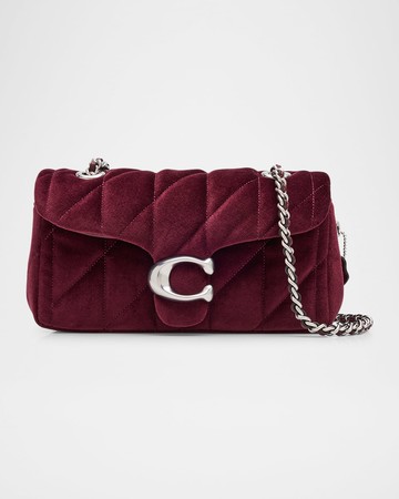 Tabby 20 Quilted Velvet Chain Shoulder Bag
