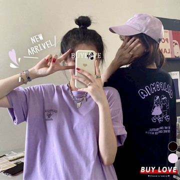 【買到戀愛】隔日到貨 韓版寬鬆字母印花短袖T恤 T恤 顯瘦上衣 短袖T恤 女裝 女上衣 【FT9212】