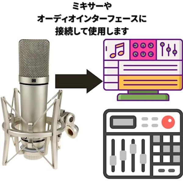 Fujirec コンデンサーマイク MICU87 レコーディング対応 大型ダイアフラム ショックマウント XLR 単一指向性 有線 ナレーシ