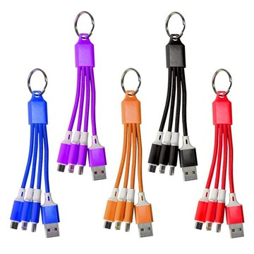 充電線 一對三充電線鑰匙圈 USB一對三快充線 一拖三充電線 贈品禮品