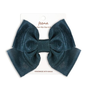 Feena - No.65蝴蝶結髮夾-綠