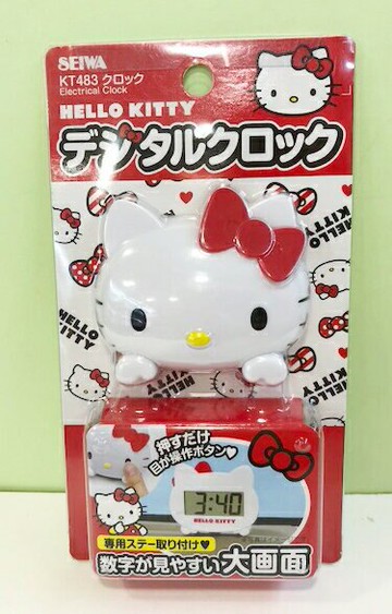 【震撼精品百貨】Hello Kitty 凱蒂貓 凱蒂貓 HELLO KITTY 車用造型電子鐘(附立架)#86483 震撼日式精品百貨