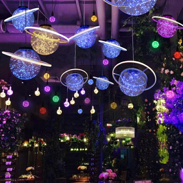 【新店熱銷】婚慶燈清吧吊頂裝飾網紅地球儀吊燈星空星球燈火鍋店奶茶店商用燈