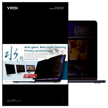 YADI 亞第 獨特磁吸水之鏡防窺片 Apple MacBook Pro14 2024 M4 A3401 專用 PF4PPC-AP-PRO-14-21  1片  14.2吋  黑色