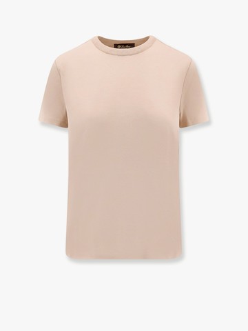 Cotton t-shirt with iconic embroidery - LORO PIANA - gender_Woman