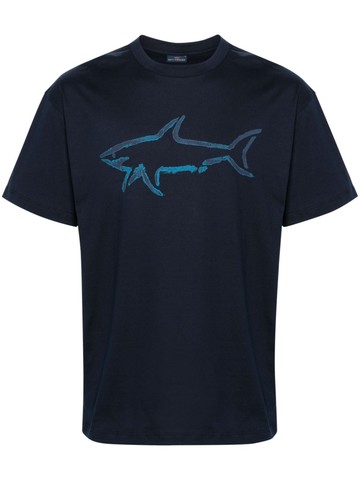 Paul & Shark - logo-print cotton T-shirt - men - Cotton - XL - Blue