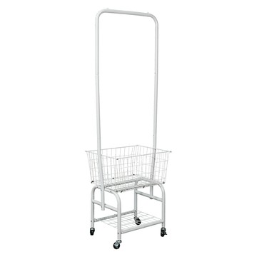 樂嫚妮 衣帽架 曬衣架 掛衣架 附籃煞車輪 北歐工業風單框衣架-白