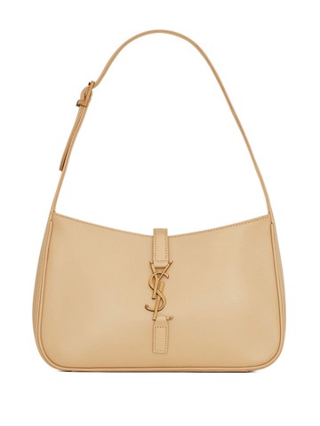 Saint Laurent - Le 5 à 7 monogram-plaque shoulder bag - women - Calf Leather/Brass - One Size - Neutrals