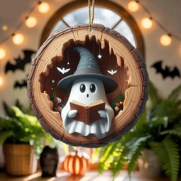 洛陽牡丹 貓頭鷹浣熊聖誕裝飾品聖誕樹掛件2D平面列印亞克力小掛件