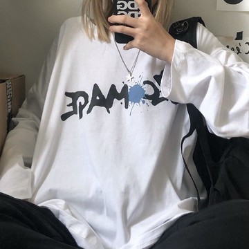 T恤長袖女韓版寬松服潮流學生純棉打底衫時尚百搭上衣秋季新款【倪醬】