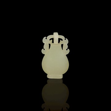 《博古珍藏》天然和闐玉雕寶瓶玉佩墜子項鍊．珮飾飾品配件．早期收藏．禮物禮盒．行家勿錯過．底價回饋