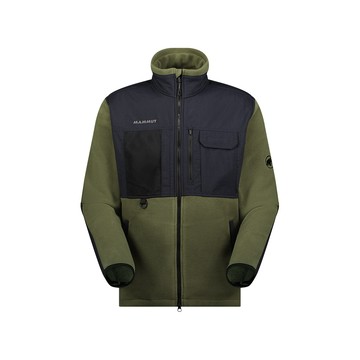 MAMMUT Moonstone Hybrid AF 日系立領刷毛外套 中性款 深沼澤綠/黑 #1014-05850