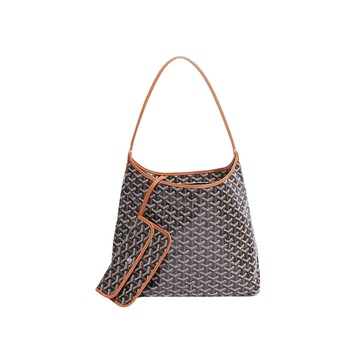 GOYARD 高雅德 經典HOBO BAG系列印花帆布單肩背購物包(黑/棕)